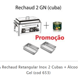 Rechaud Retangular Inox 8 Litros